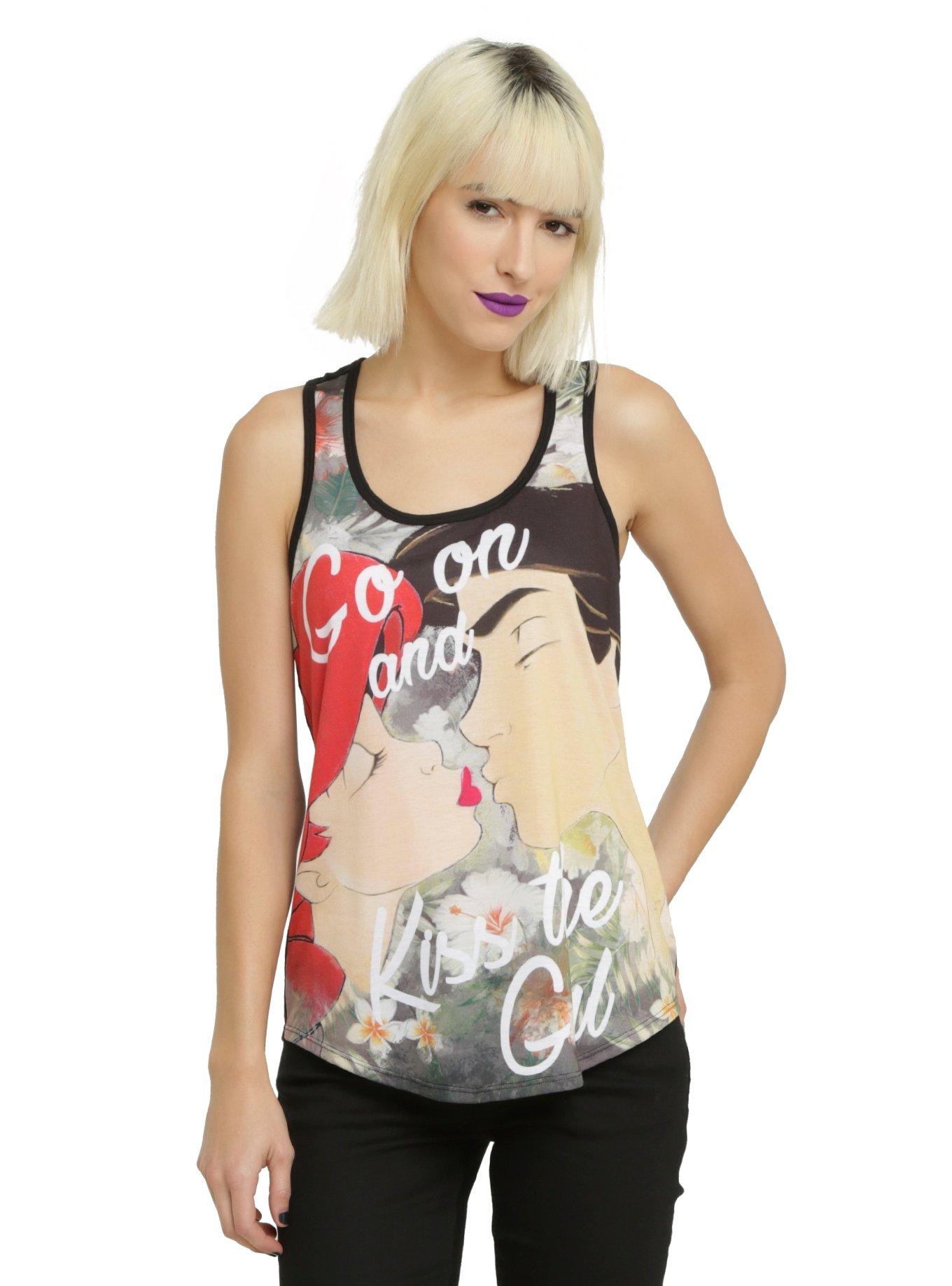 Disney The Little Mermaid Kiss The Girl Sublimation Girls Tank Top, GREEN, hi-res