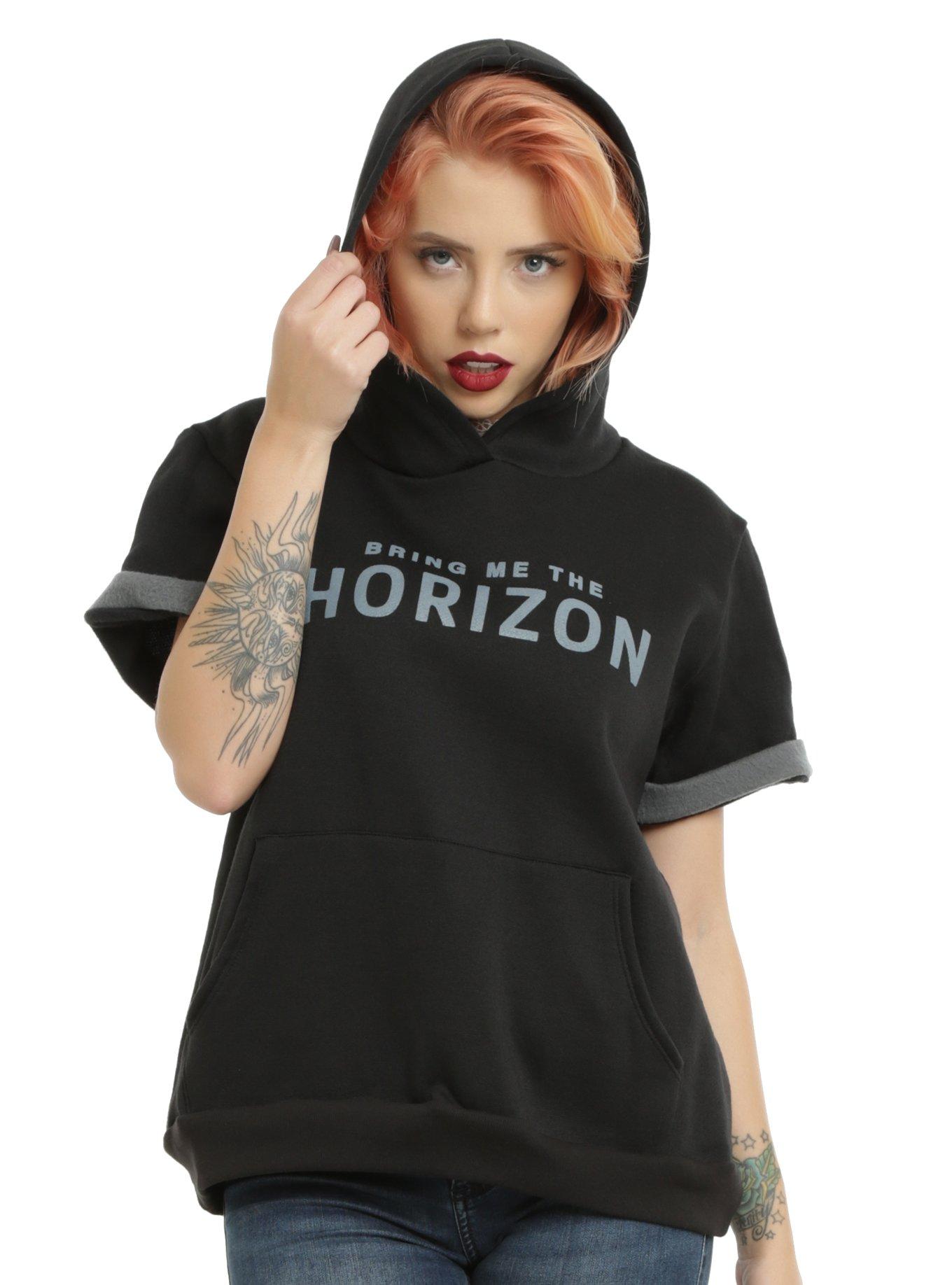 Bring Me The Horizon Doomed Girls Short-Sleeved Hoodie, BLACK, hi-res