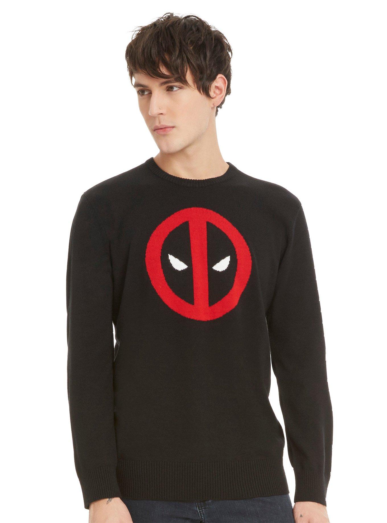 Marvel Deadpool Intarsia Sweater, BLACK, hi-res