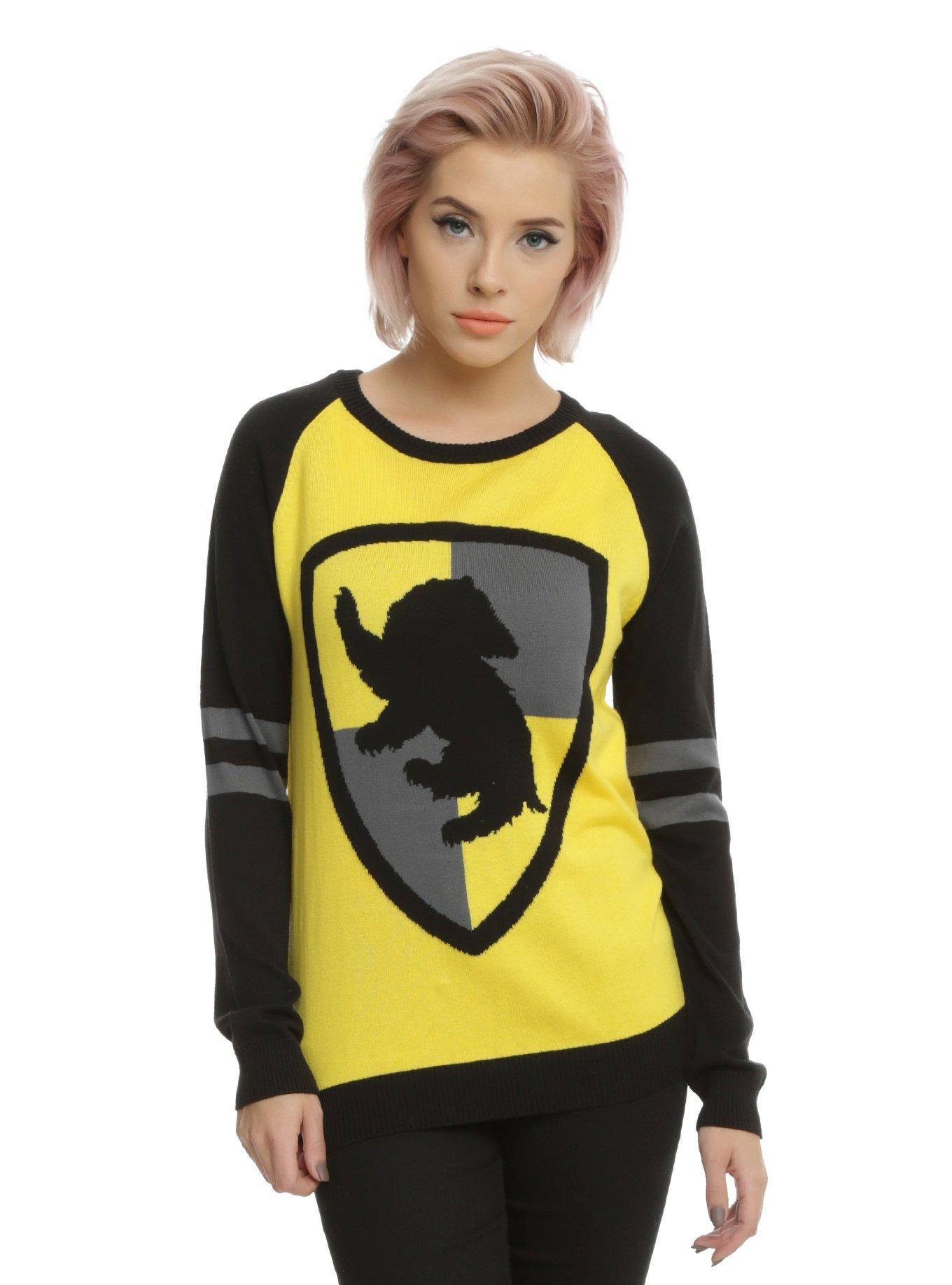 Harry Potter Hufflepuff Girls Sweater, BLACK, hi-res