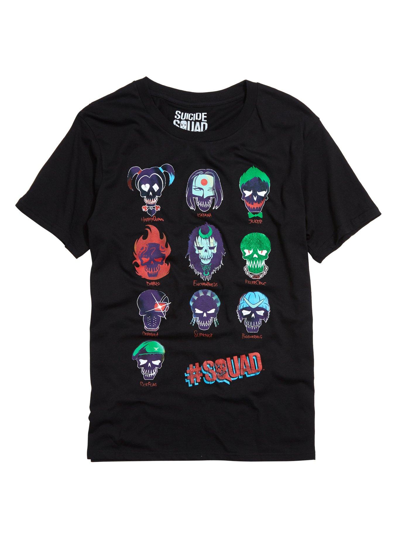 DC Comics Suicide Squad Character Skulls T-Shirt | Hot Topic