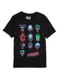 DC Comics Suicide Squad Character Skulls T-Shirt, BLACK, hi-res