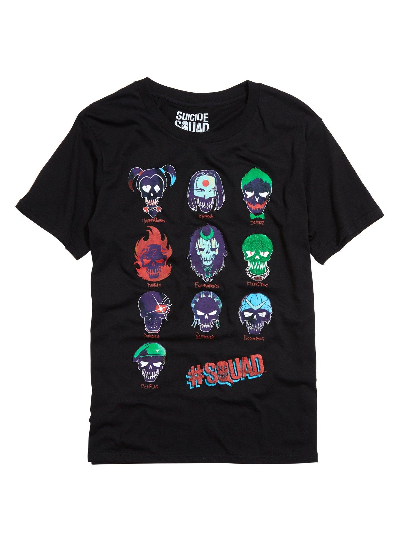 DC Comics Suicide Squad Character Skulls T-Shirt, BLACK, hi-res