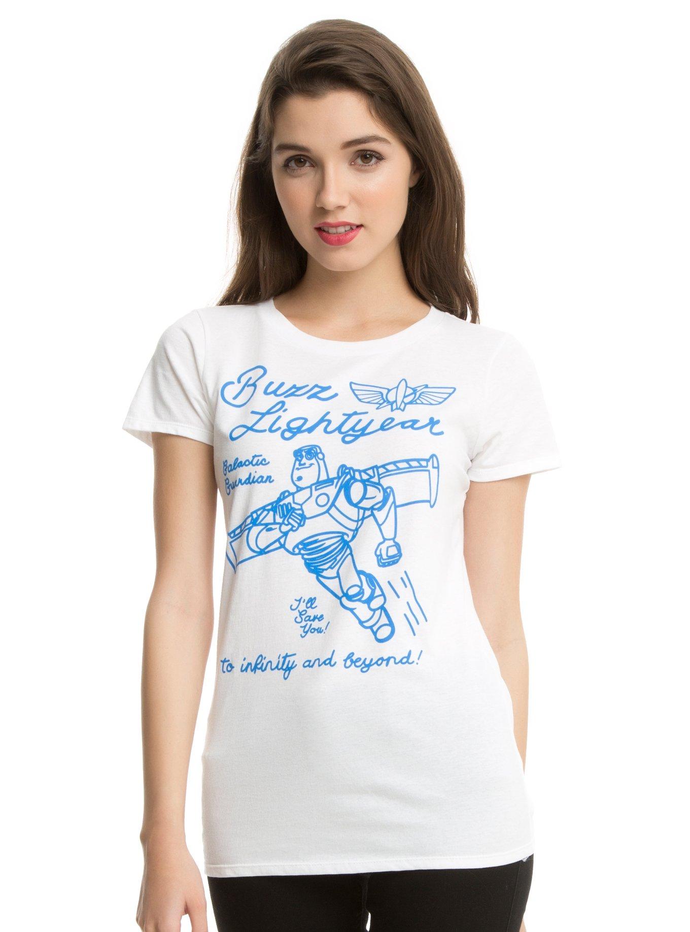 Disney Toy Story Buzz Lightyear Line Art Girls T-Shirt, BLACK, hi-res