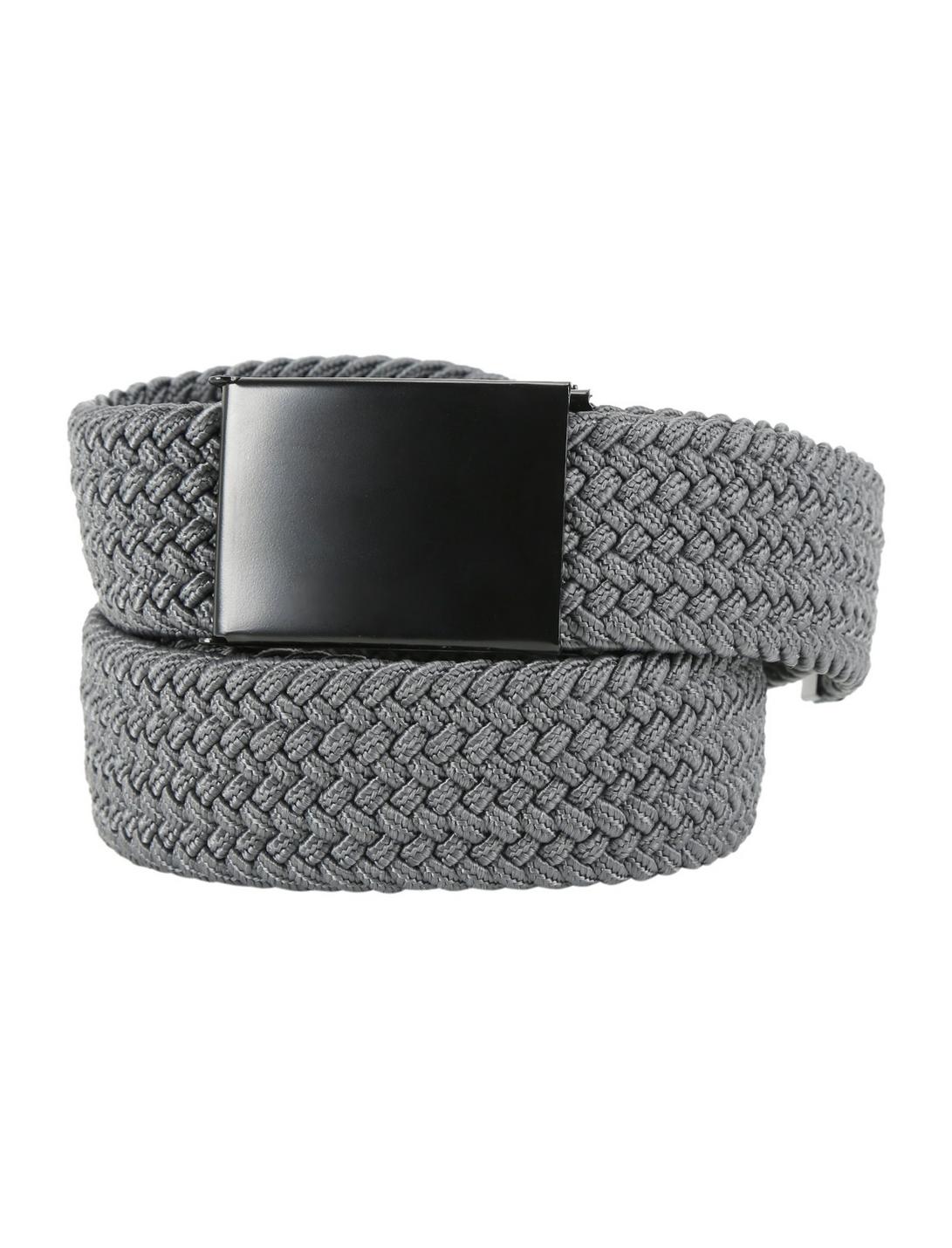 Grey Braided Web Belt, GREY, hi-res