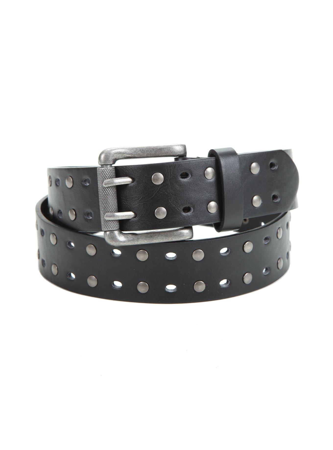 Nailhead Hole Black Belt, BLACK, hi-res