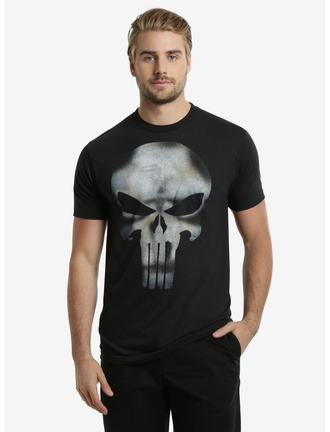 Marvel The Punisher Distressed Logo T-Shirt, BLACK, hi-res