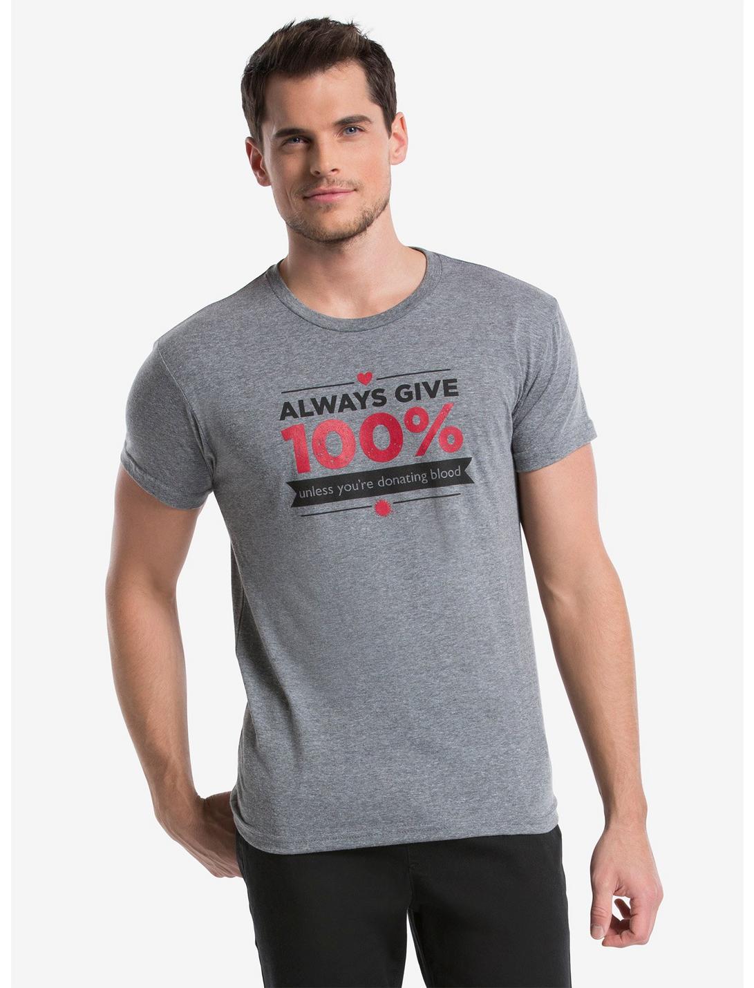Always Give 100% T-Shirt, GREY, hi-res