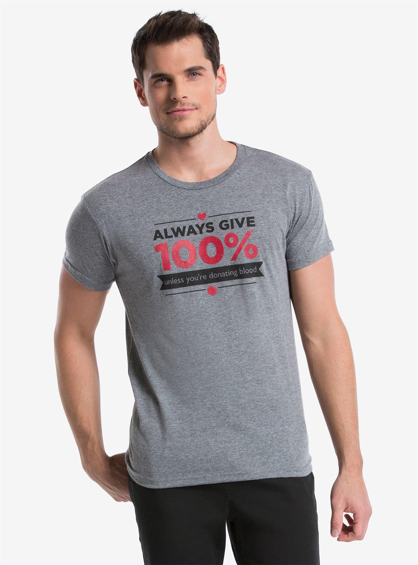 Always Give 100% T-Shirt, GREY, hi-res