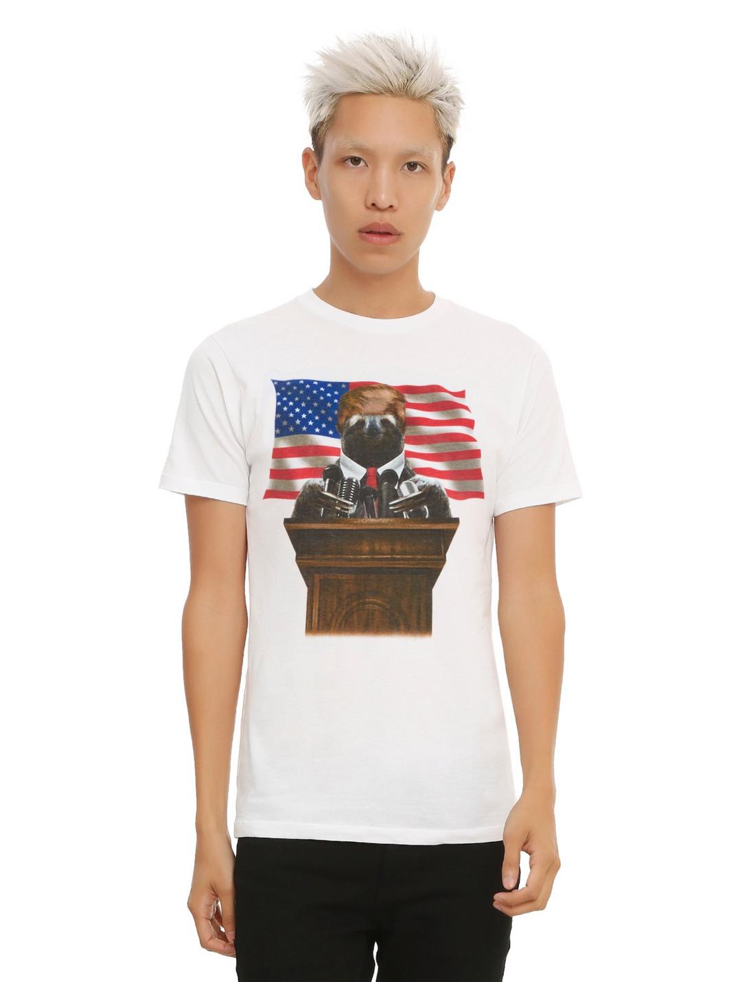 Sloth Candidate T-Shirt, WHITE, hi-res