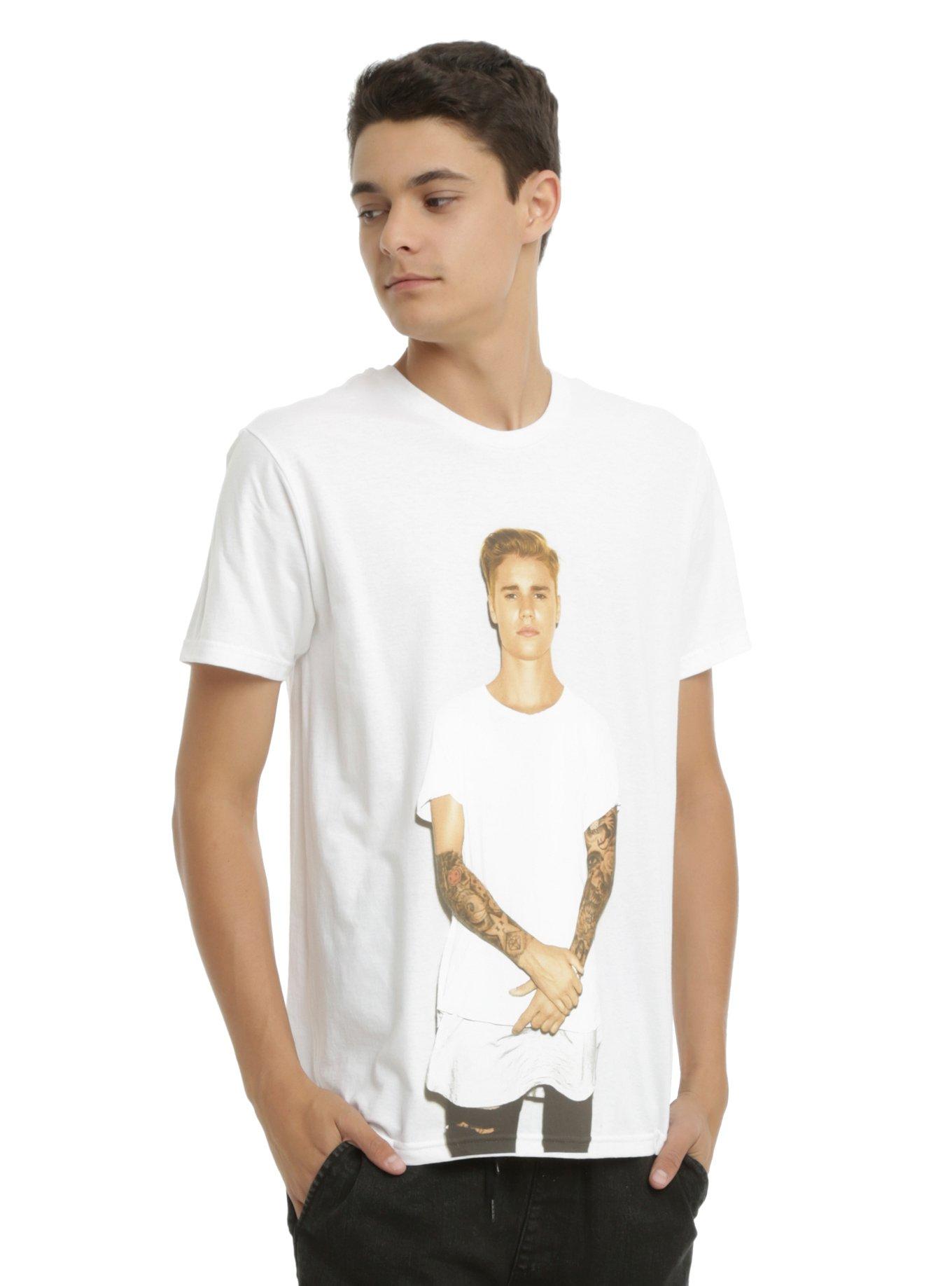 Justin Bieber Photo T-Shirt, WHITE, hi-res