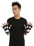 Black & White Paw Fingerless Gloves, , hi-res