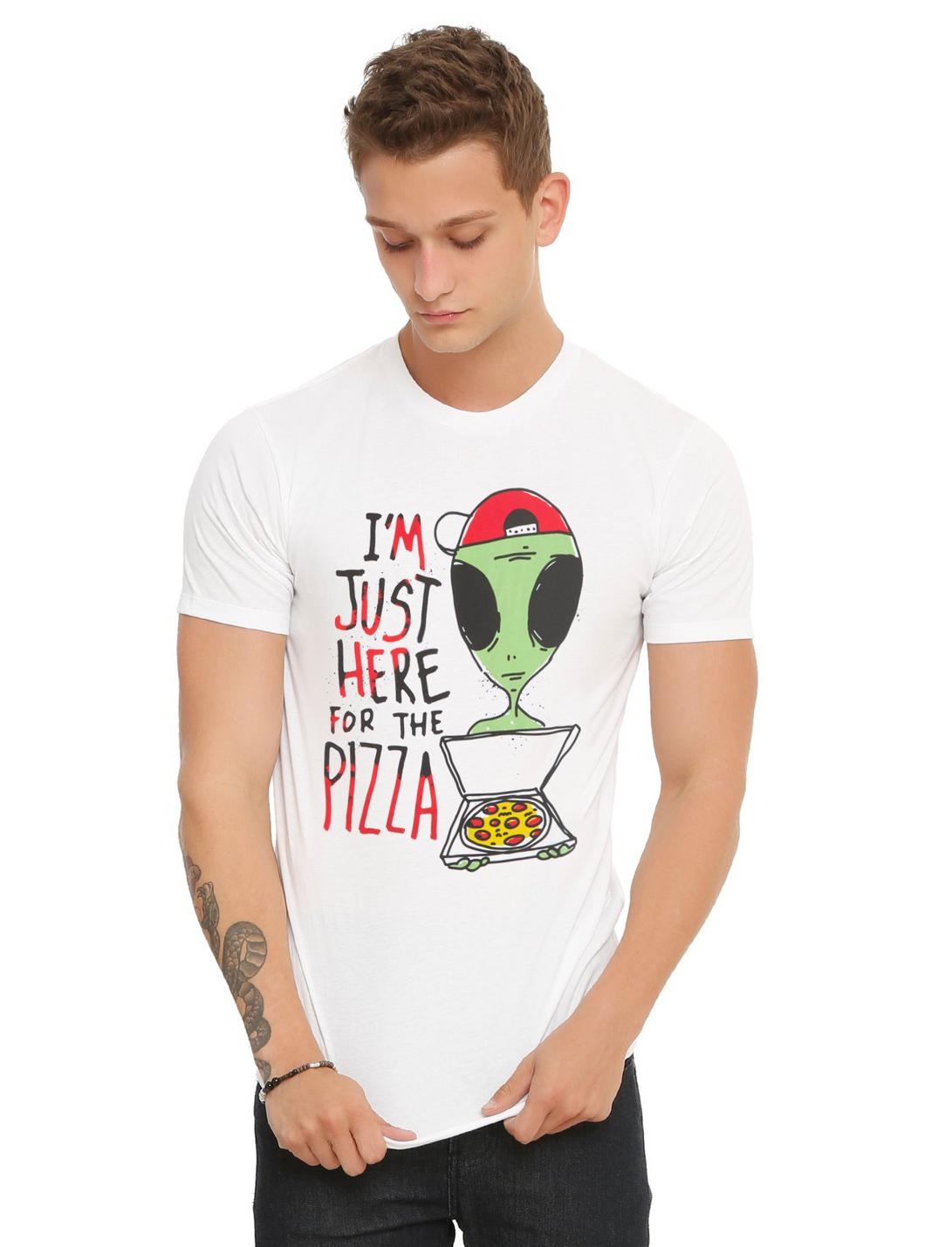 Here For The Pizza T-Shirt, WHITE, hi-res