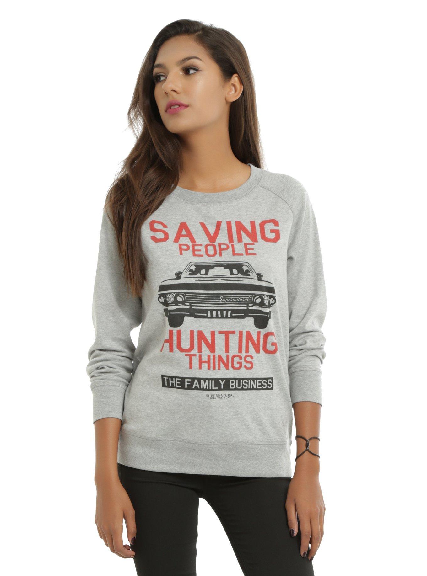 Supernatural Family Business Reversible Girls Sweatshirt, IVORY, hi-res