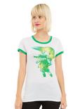 The Legend Of Zelda Link Spirit Flute Girls Ringer T-Shirt , WHITE, hi-res