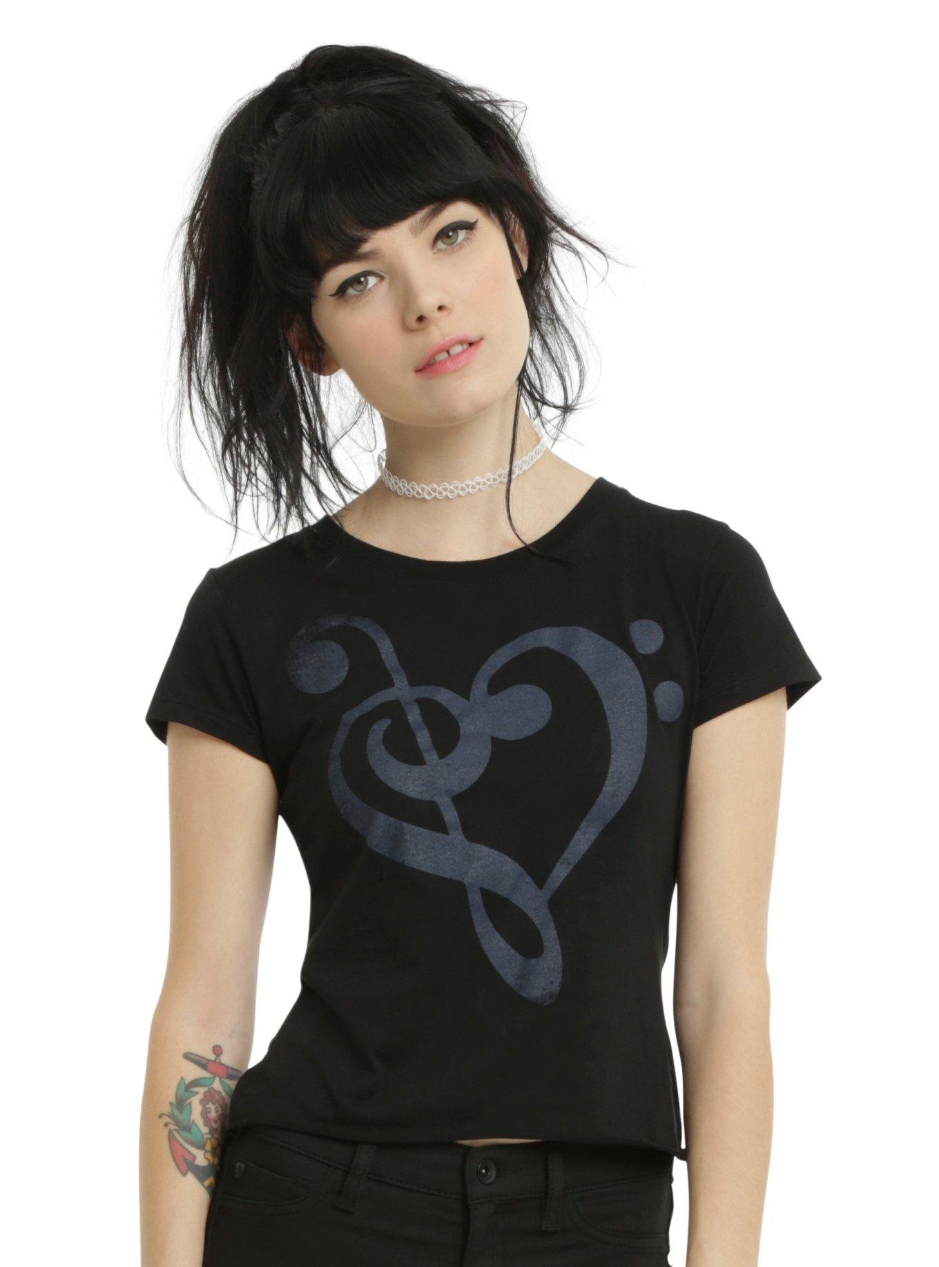 Music Lover Girls Crop Top, BLACK, hi-res