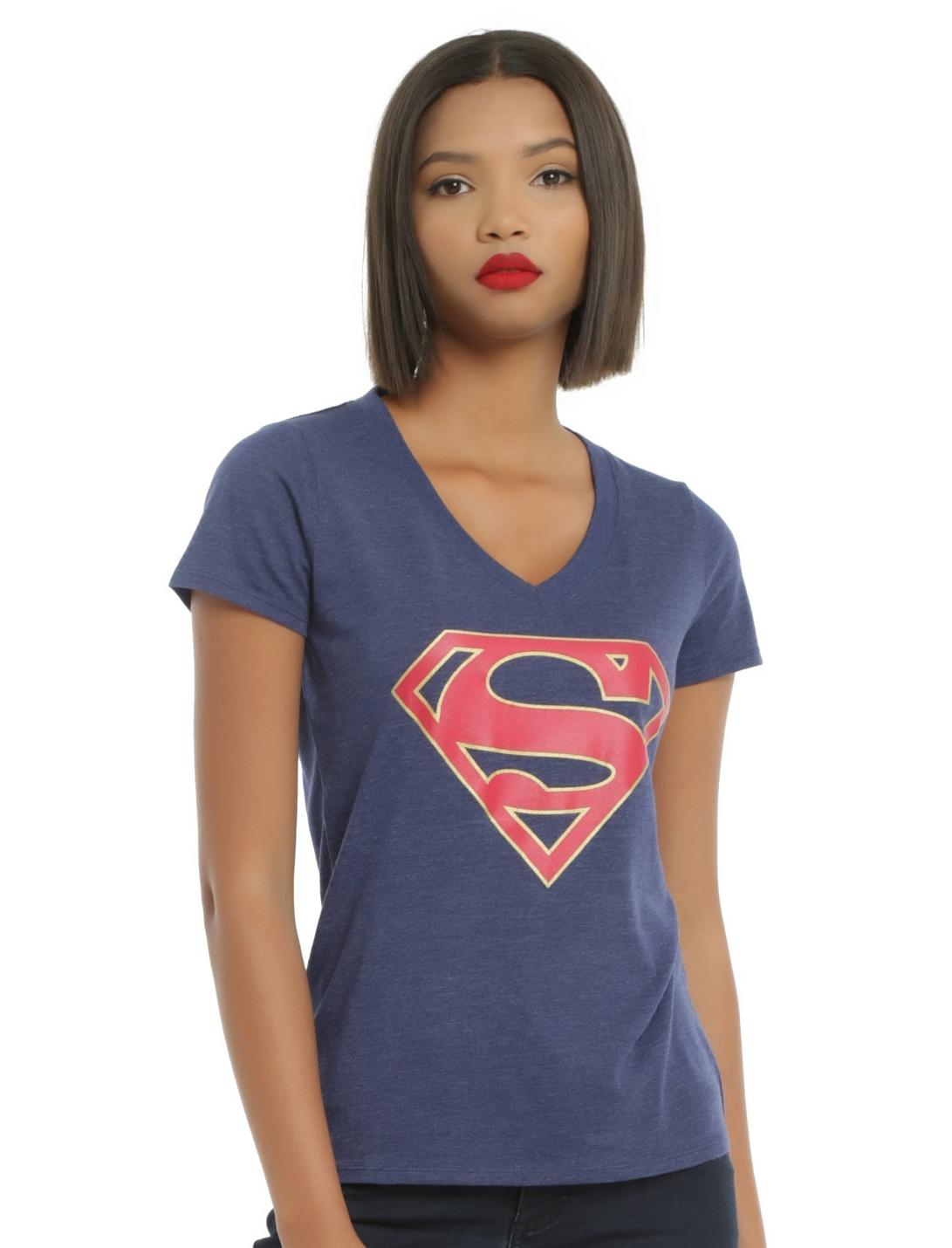 DC Comics Superman Logo Girls T-Shirt, BLUE, hi-res