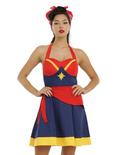 Her Universe Women Of Marvel Captain Marvel Halter Dress, BLUE, hi-res