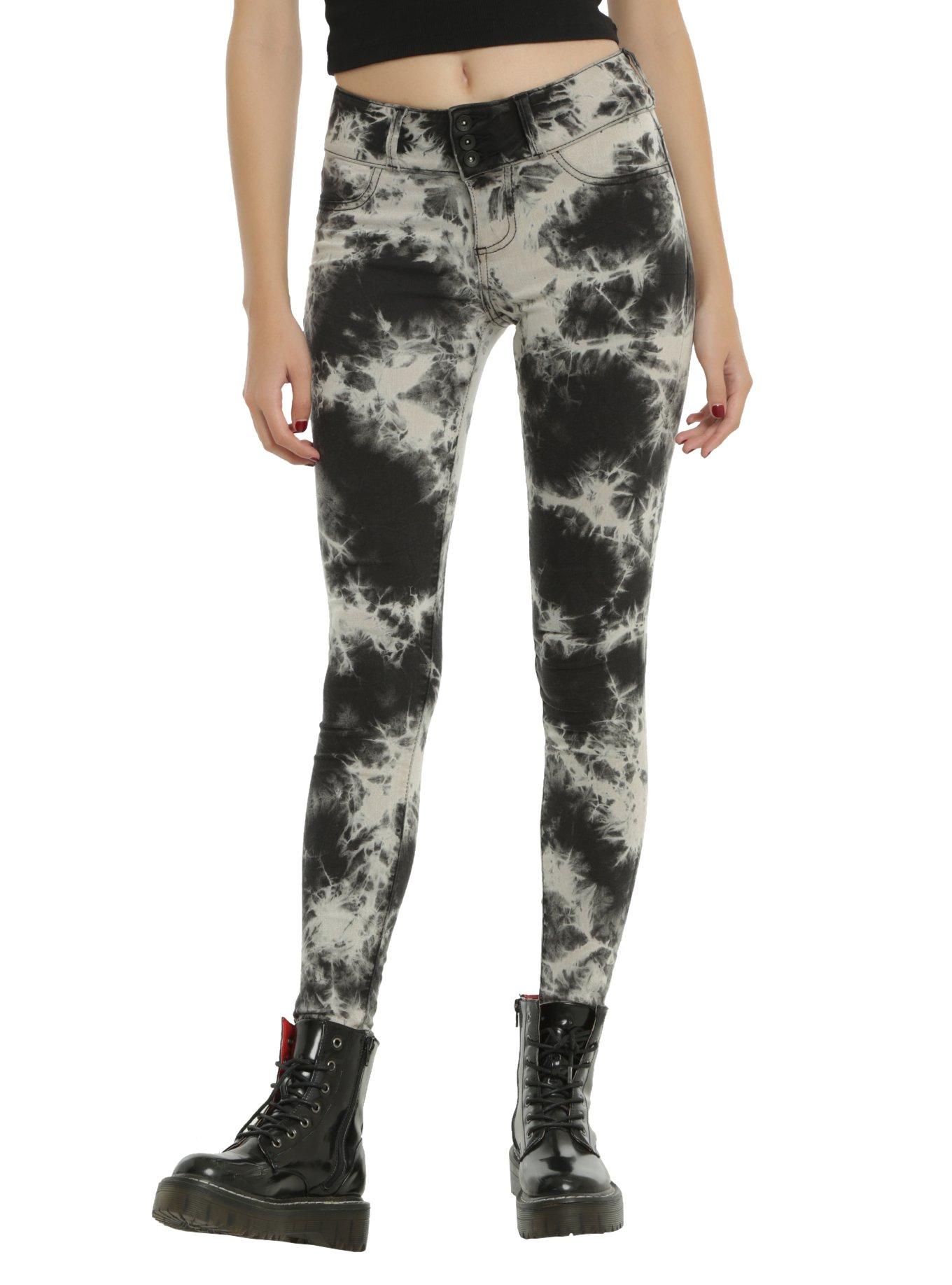 Blackheart Marble Wash Super Skinny Jeans, BLACK, hi-res