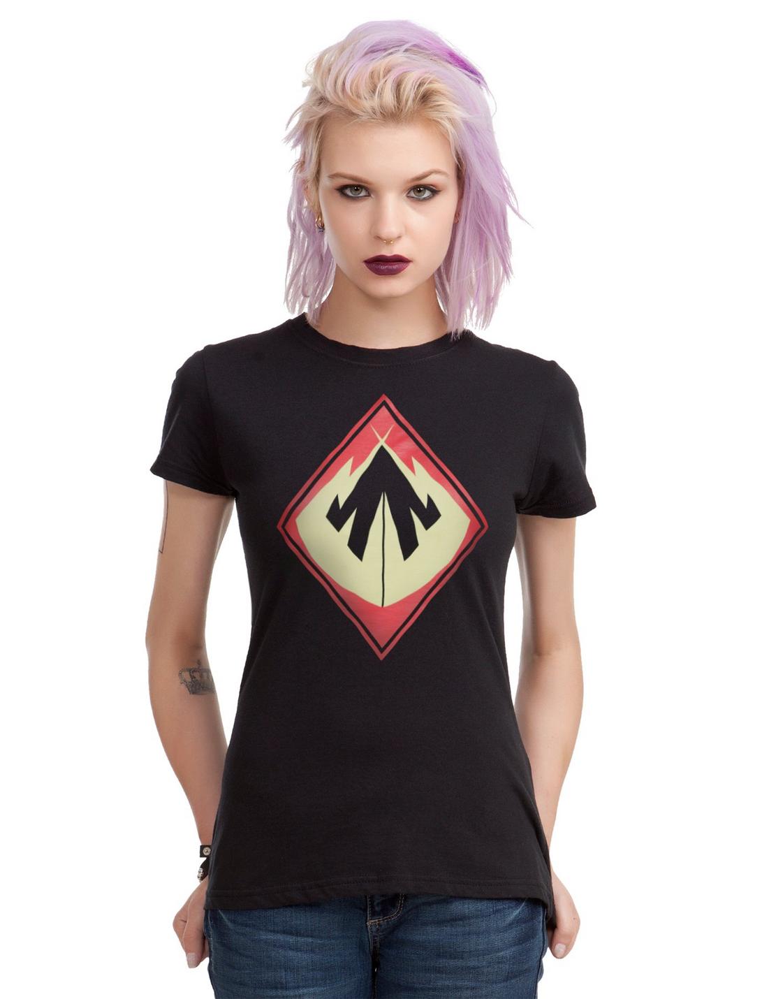Her Universe Electra Woman And Dyna Girl Electra Woman Logo Girls T-Shirt, BLACK, hi-res