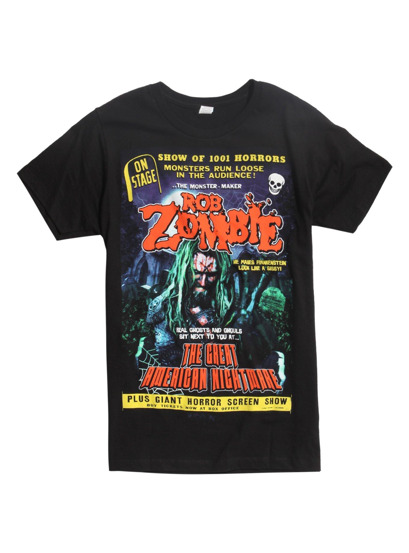 Rob Zombie Great American Nightmare T-Shirt, BLACK, hi-res