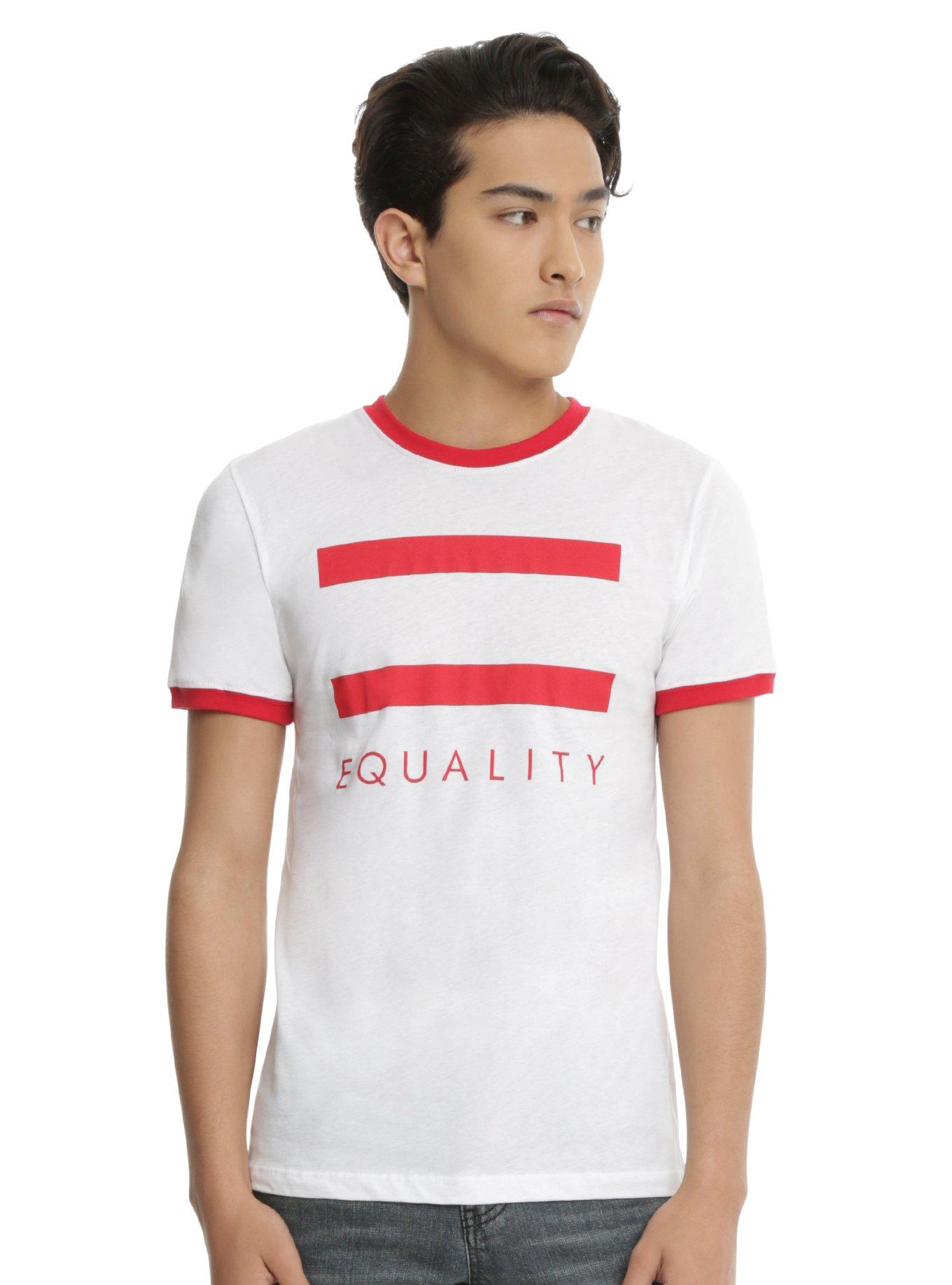 Equality Ringer T-Shirt, WHITE, hi-res view 1