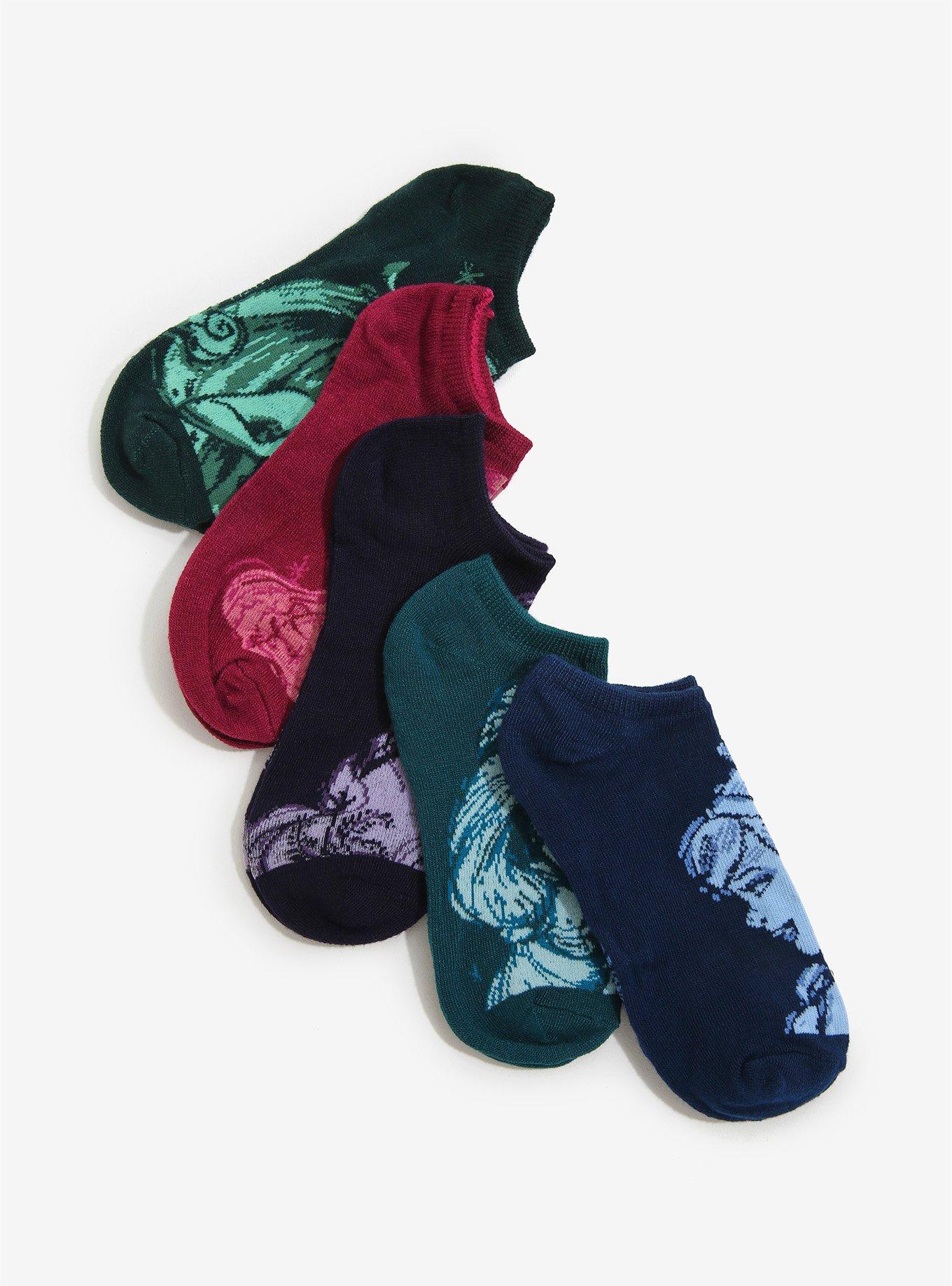 Disney Princess Tonal No-Show Socks 5 Pair, , hi-res