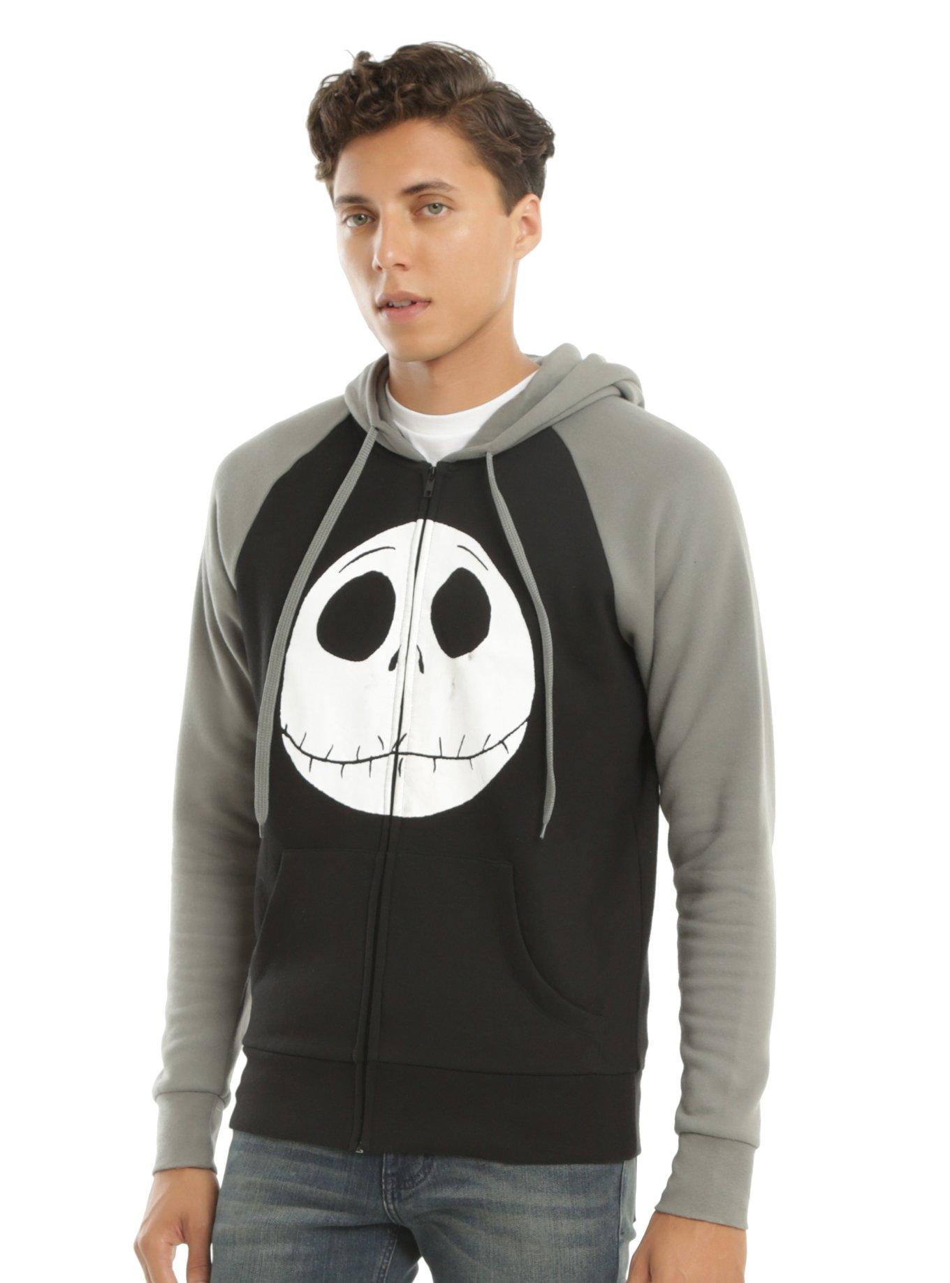 The Nightmare Before Christmas Jack Face Contrast Hoodie, BLACK, hi-res