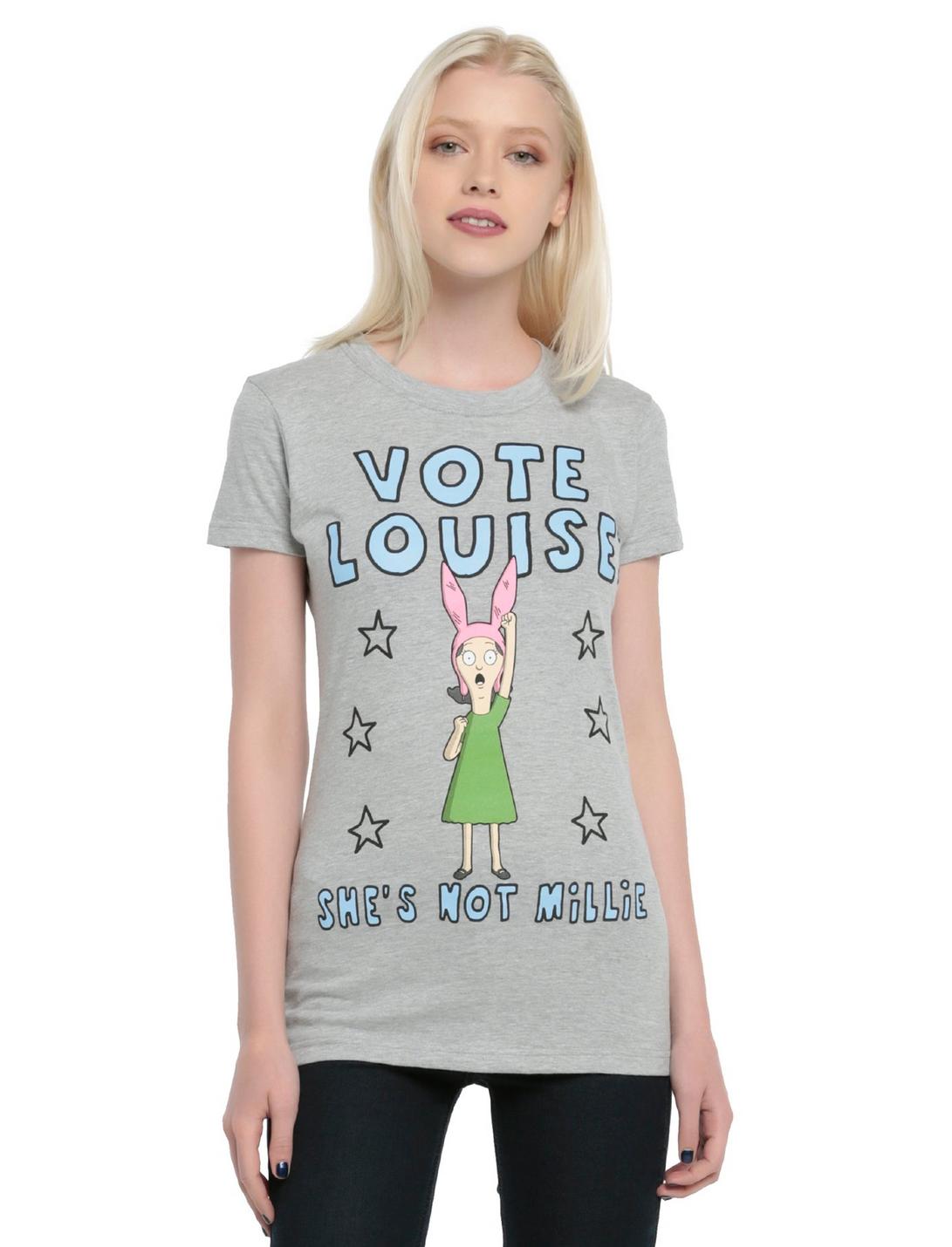 Bob's Burger's Vote Louise Girls T-Shirt, GREY, hi-res