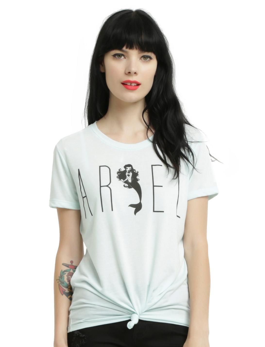 Disney The Little Mermaid Ariel Tie-Front Girls T-Shirt, MINT GREEN, hi-res