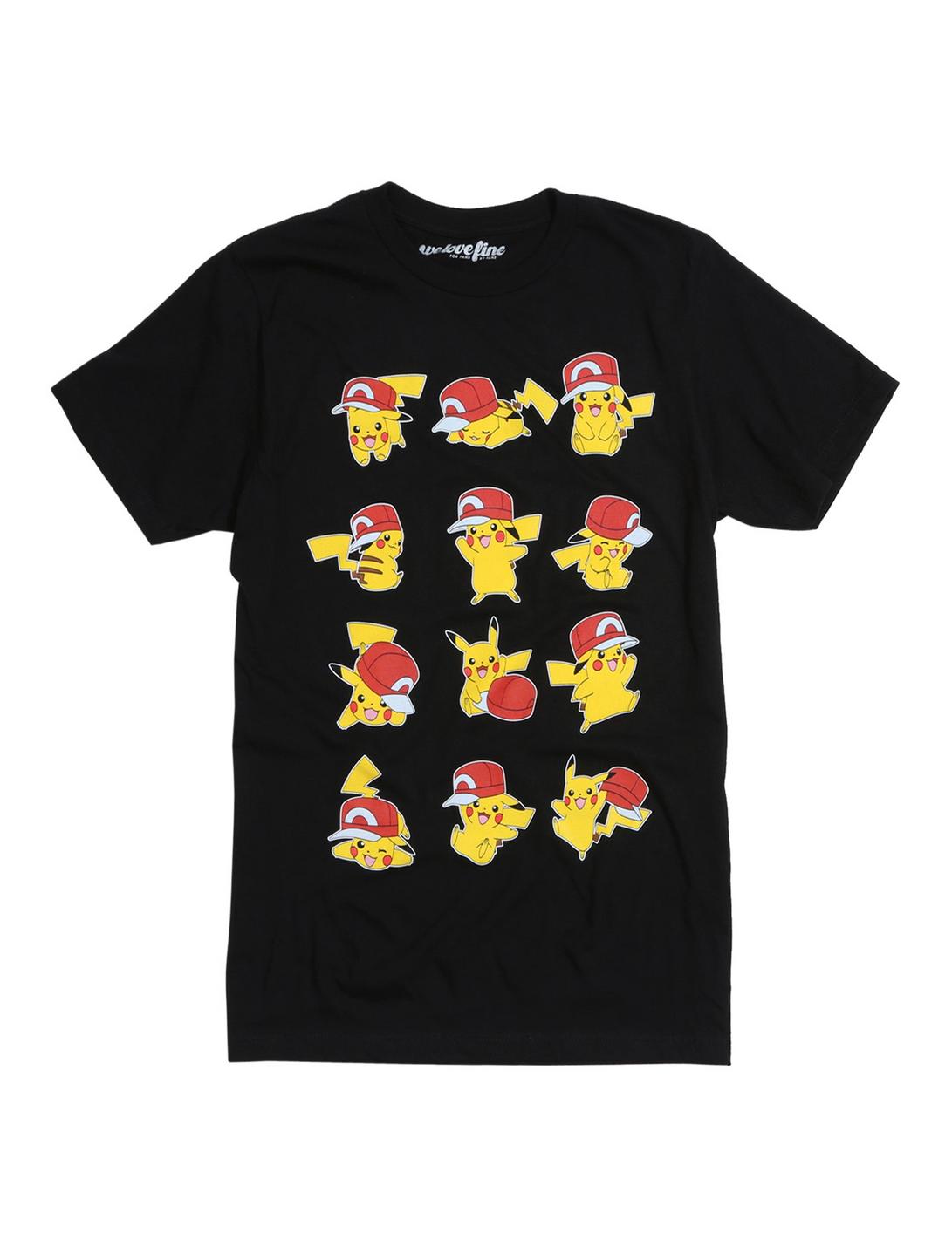 Pokemon Pikachu Hat Grid T-Shirt, BLACK, hi-res