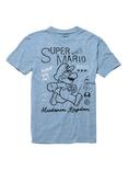 Super Mario Bros. Mario Line Art T-Shirt, BLUE, hi-res