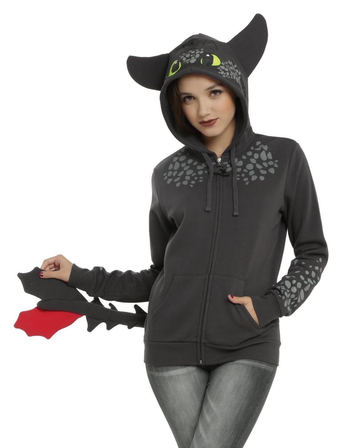 How To Train Your Dragon Toothless Cosplay Girls Hoodie, BLACK, hi-res