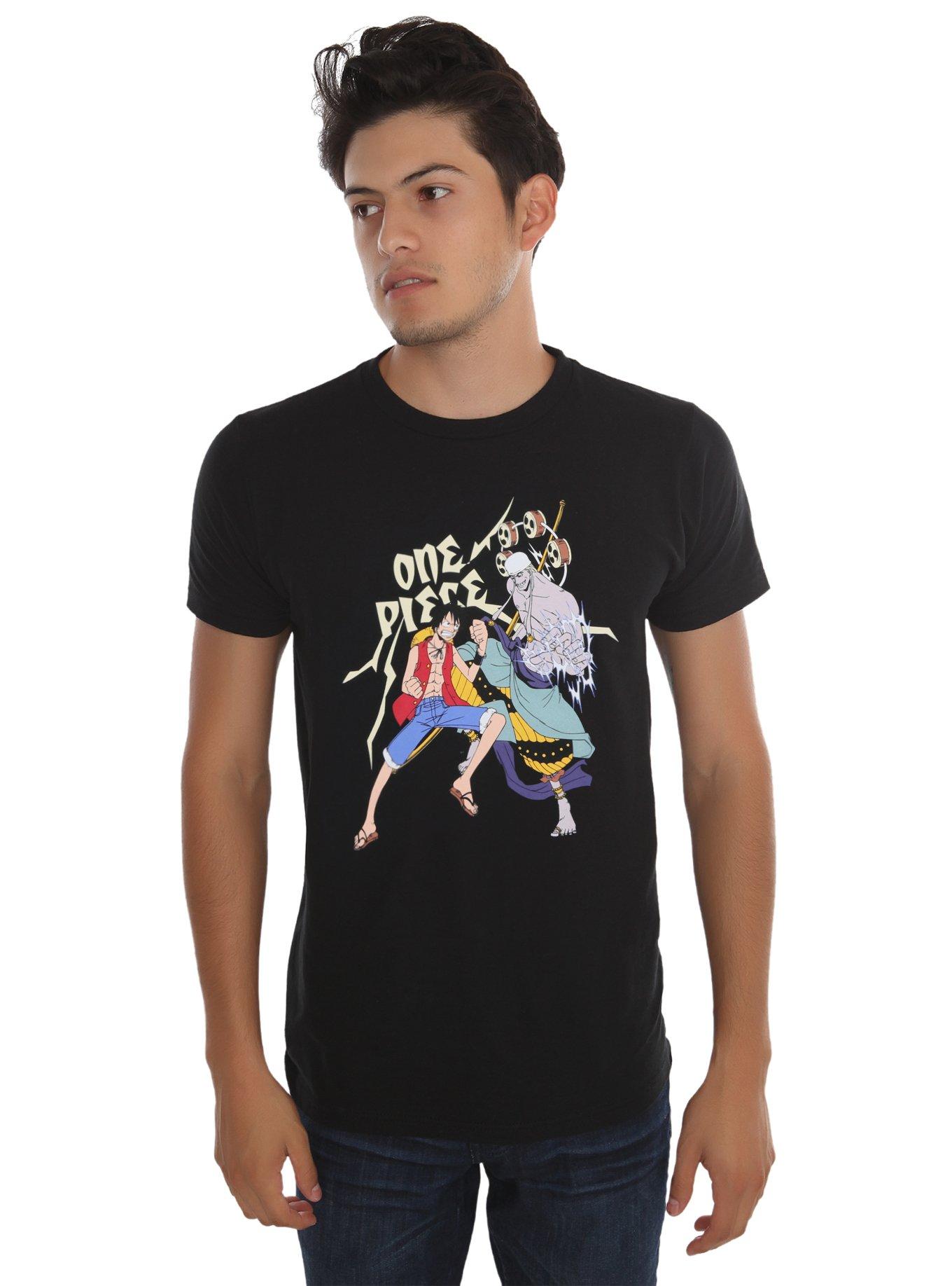 One Piece Luffy & Enel T-Shirt, BLACK, hi-res