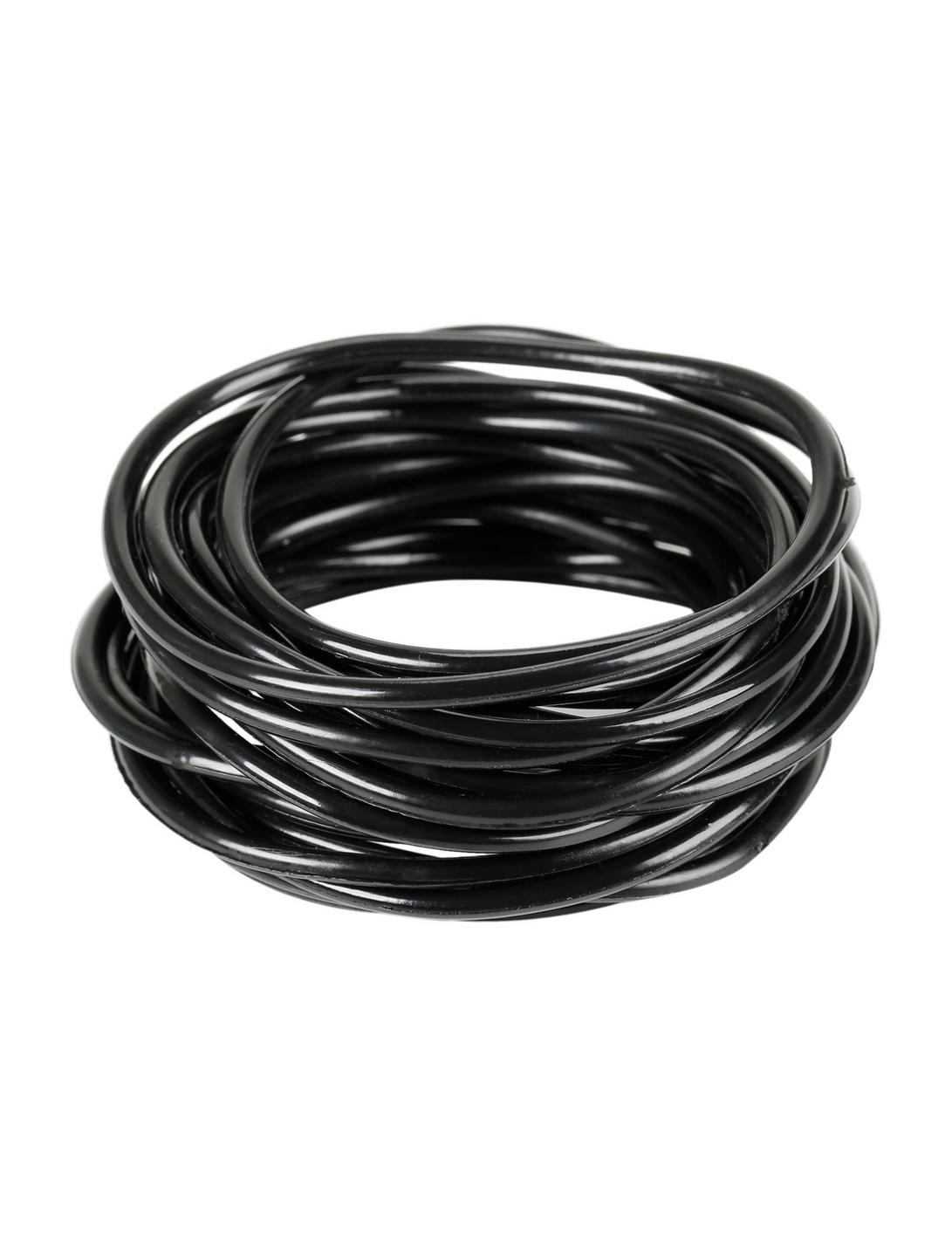 Thin Black Rubber Bracelets 20 Pack, , hi-res