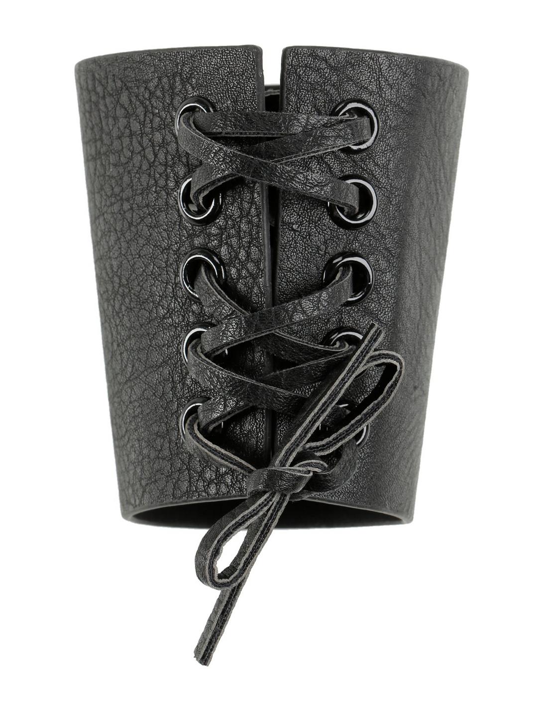 Lace-Up Faux Leather Wrist Cuff, , hi-res