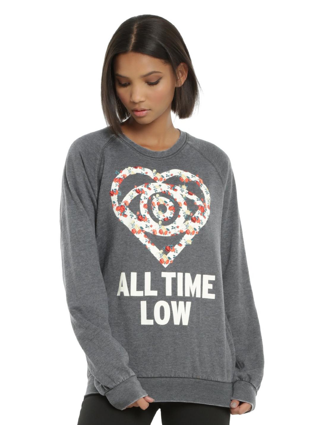 All Time Low Floral Girls Sweatshirt, BLACK, hi-res