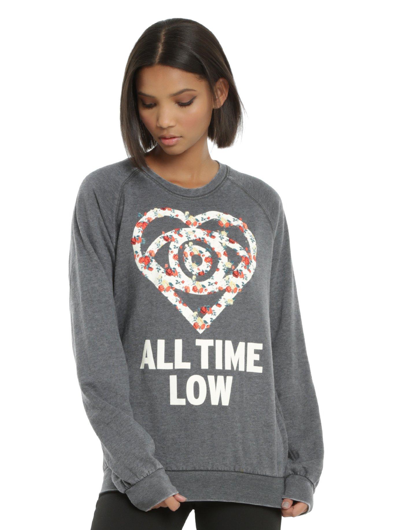 All Time Low Floral Girls Sweatshirt, BLACK, hi-res