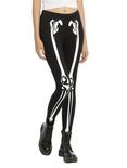 Skeleton Printed Glow-In-The-Dark Leggings, BLACK, hi-res