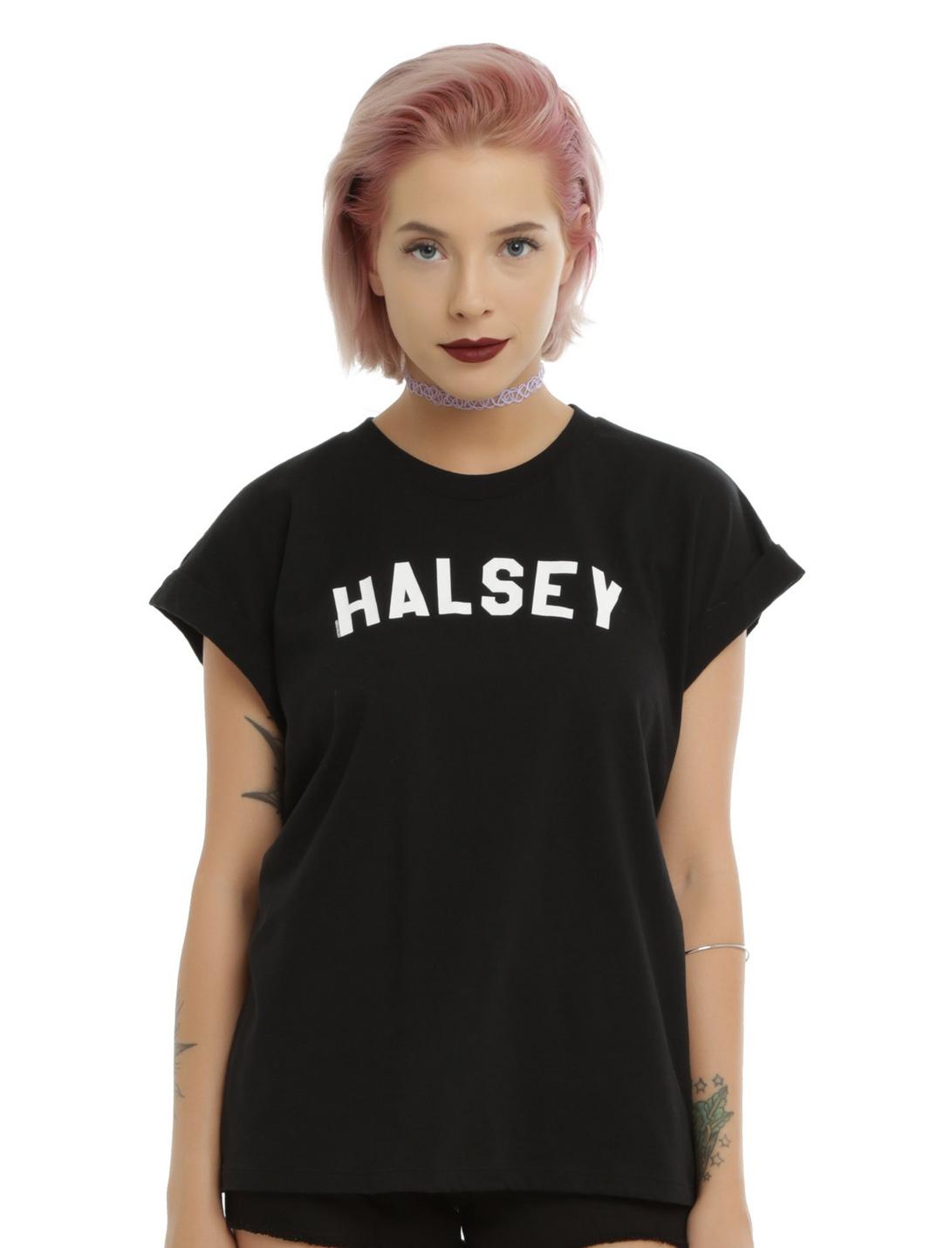 Halsey Logo Boyfriend T-Shirt, BLACK, hi-res