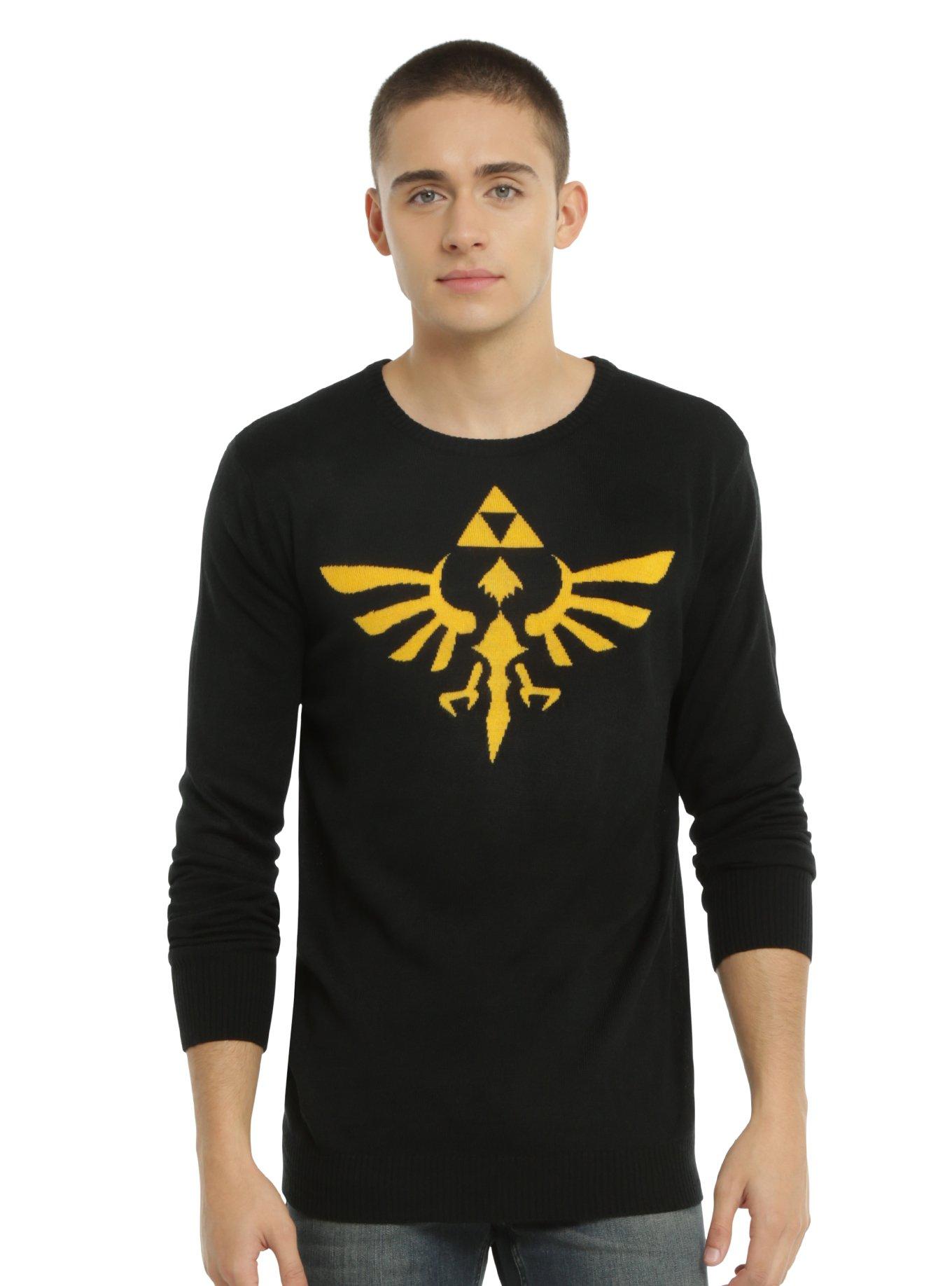The Legend Of Zelda Triforce Intarsia Sweater, BLACK, hi-res