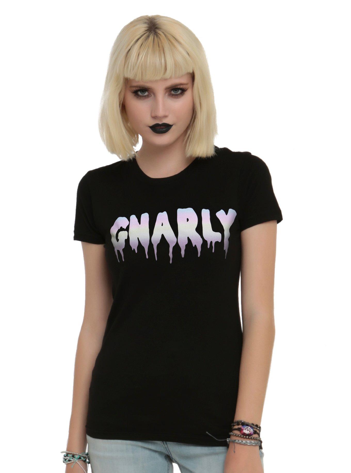 Pastel Gnarly Girls T-Shirt, BLACK, hi-res