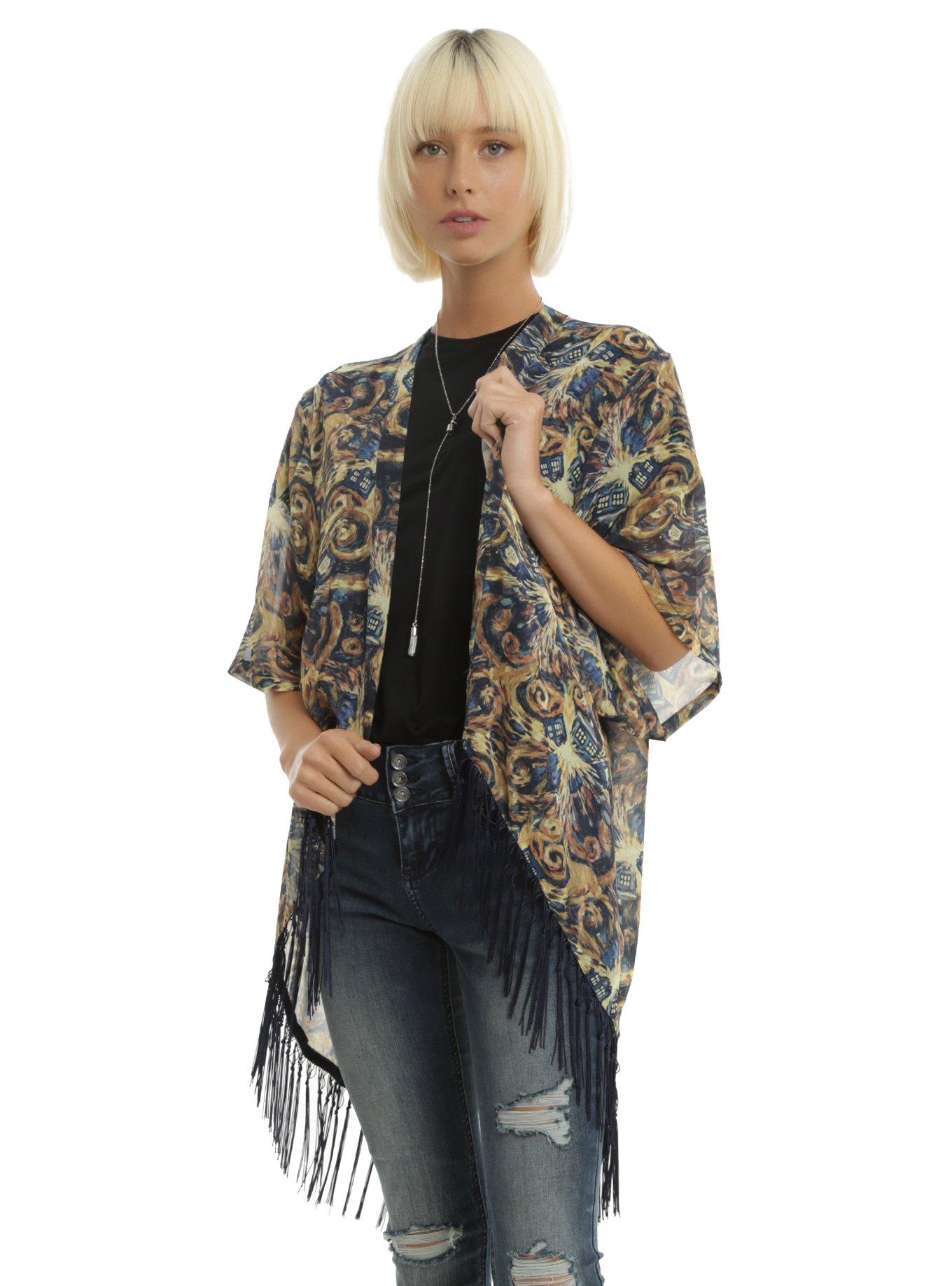 Doctor Who Exploding TARDIS Kimono, BLUE, hi-res