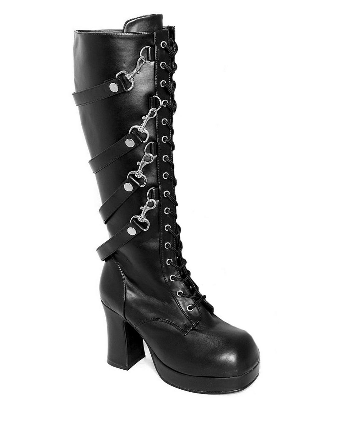 Demonia Gothika Lace-Up Boots, BLACK, hi-res