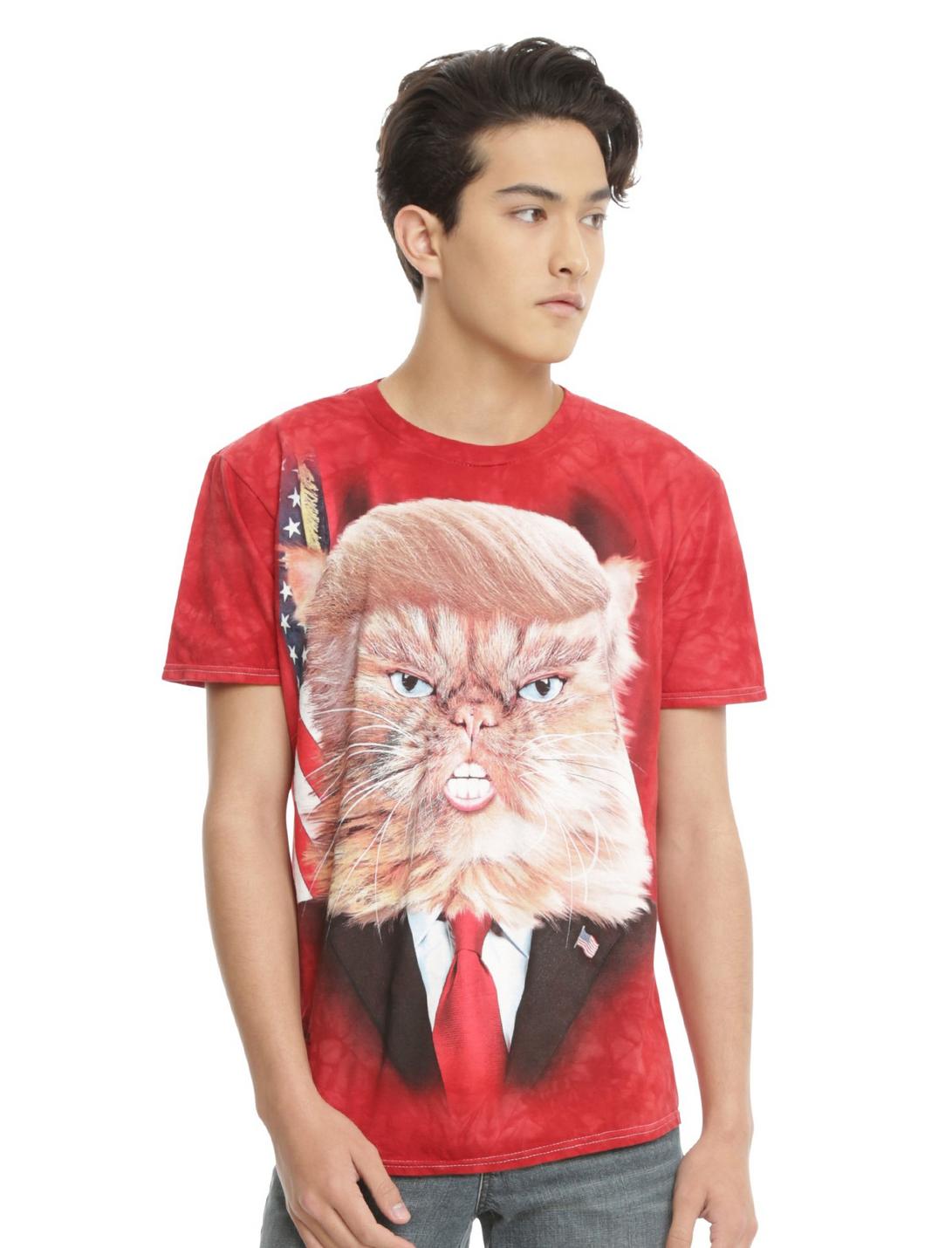 Presidential Cat T-Shirt, RED, hi-res