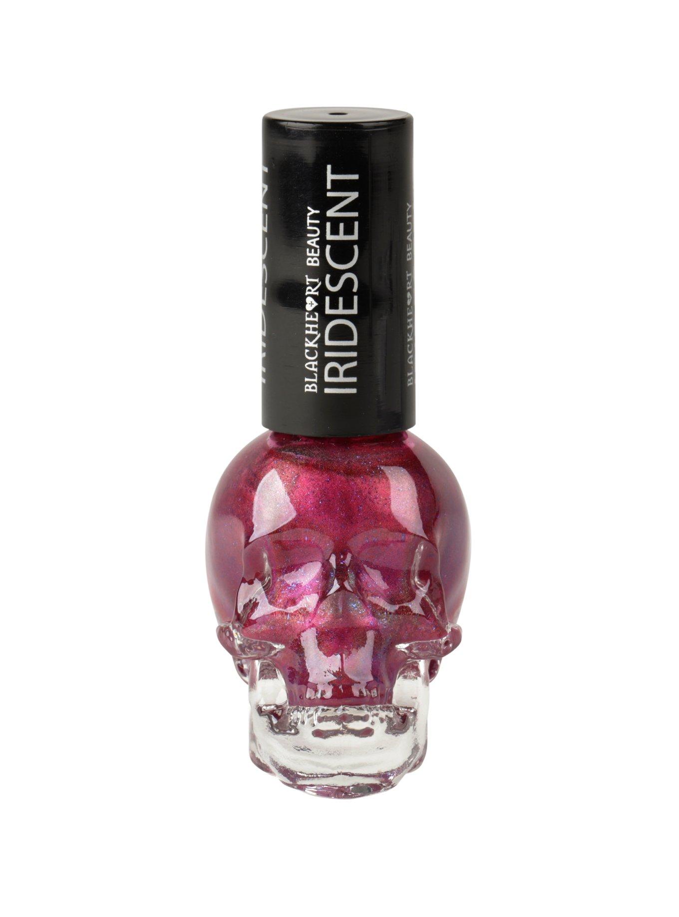 Blackheart Beauty Pink Red Shimmer Nail Polish, , hi-res