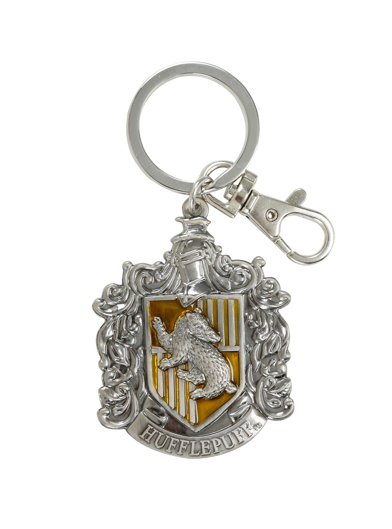 Harry Potter Hufflepuff Crest Metal Key Chain, , hi-res
