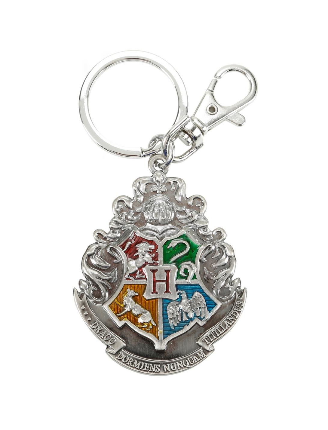 Harry Potter Hogwarts Crest Metal Key Chain, , hi-res