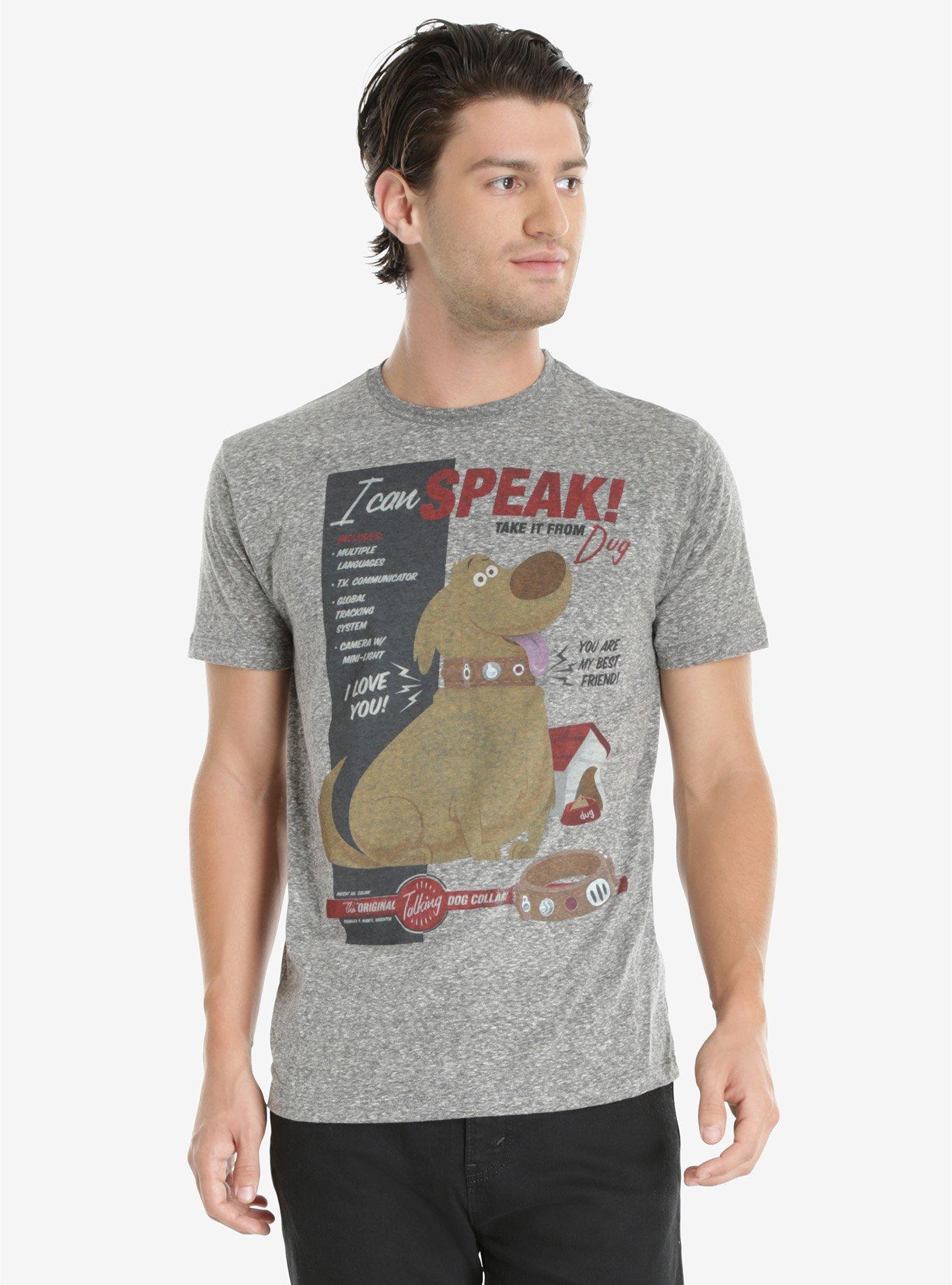 Disney Pixar Up Dug Talking Dog Vintage T-Shirt, CHARCOAL HEATHER, hi-res