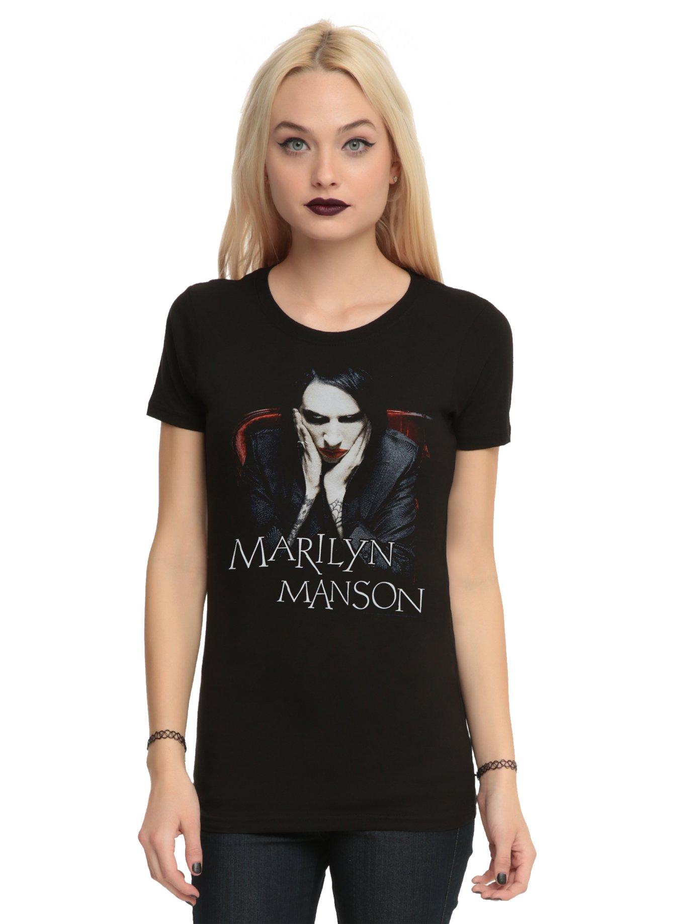 Marilyn Manson Photo Girls T-Shirt, BLACK, hi-res